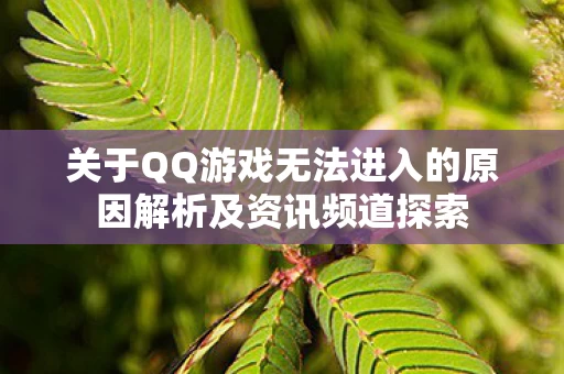 关于QQ游戏无法进入的原因解析及资讯频道探索图片