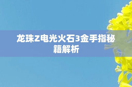 龙珠Z电光火石3金手指秘籍解析图片