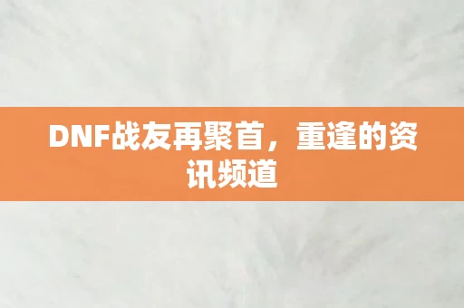 DNF战友再聚首图片