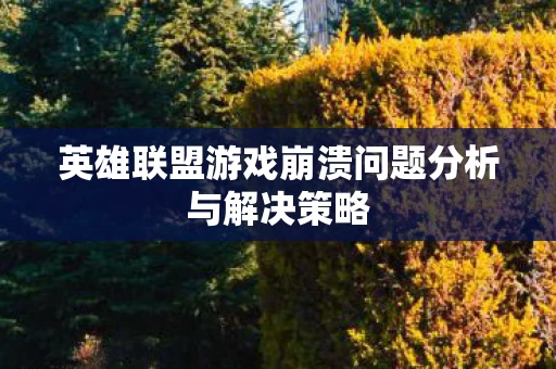 英雄联盟游戏崩溃问题分析与解决策略图片