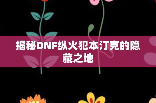 揭秘DNF纵火犯本汀克的隐藏之地图片