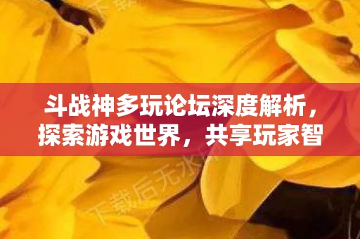 斗战神多玩论坛深度解析图片