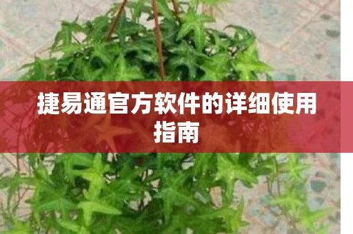 捷易通官方软件的详细使用指南图片