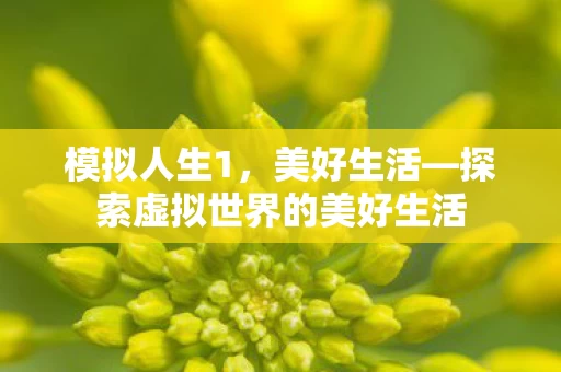 模拟人生1,美好生活—探索虚拟世界的美好生活 模拟人生1,美好生活—探索虚拟世界的美好生活