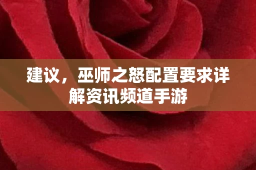 巫师之怒配置要求详解资讯频道手游图片