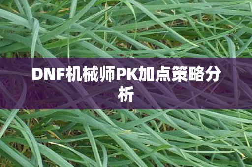 DNF机械师PK加点策略分析图片