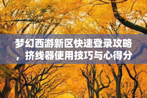 梦幻西游新区快速登录攻略图片