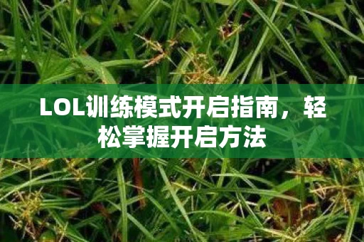 LOL训练模式开启指南图片