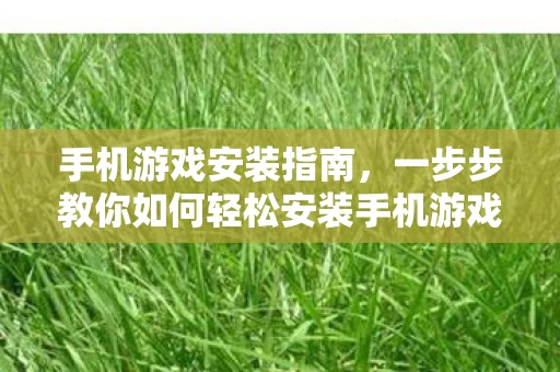 一步步教你如何轻松安装手机游戏图片