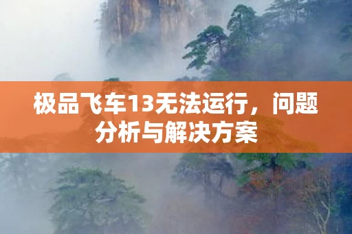 极品飞车13无法运行图片
