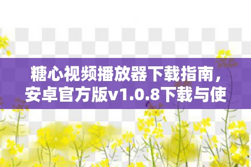 糖心视频播放器下载指南图片