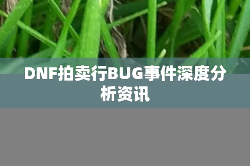DNF拍卖行BUG事件深度分析资讯图片