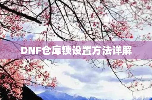 DNF仓库锁设置方法详解图片