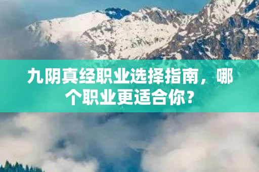 九阴真经职业选择指南图片