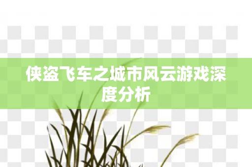 侠盗飞车之城市风云游戏深度分析图片