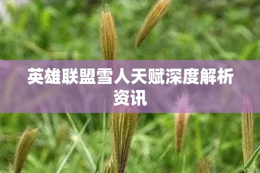 英雄联盟雪人天赋深度解析资讯图片