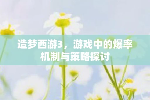 游戏中的爆率机制与策略探讨图片
