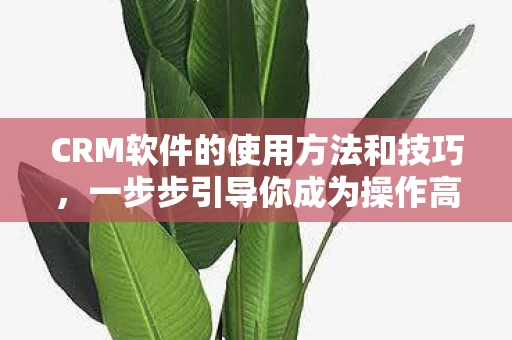 CRM软件的使用方法和技巧图片
