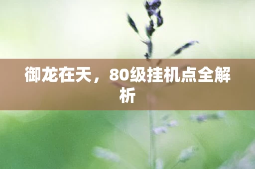 80级挂机点全解析图片