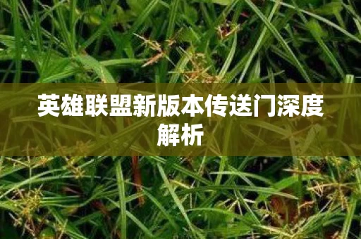 英雄联盟新版本传送门深度解析图片