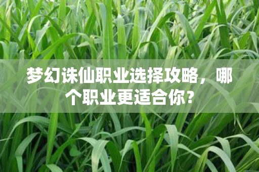 梦幻诛仙职业选择攻略图片