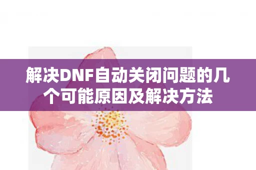 解决DNF自动关闭问题的几个可能原因及解决方法图片
