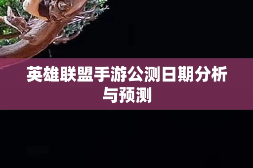 英雄联盟手游公测日期分析与预测图片