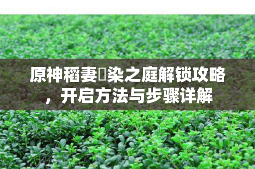 原神稻妻椛染之庭解锁攻略图片