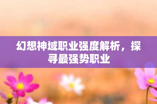 幻想神域职业强度解析图片