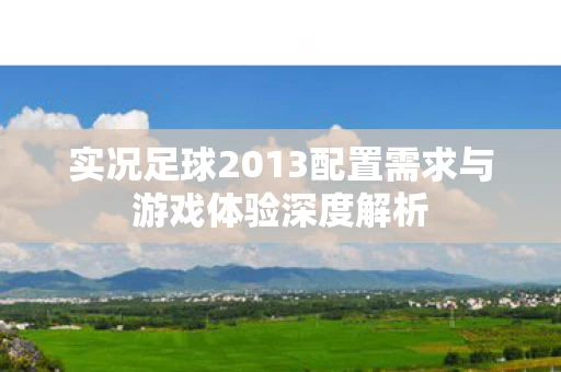 实况足球2013配置需求与游戏体验深度解析图片