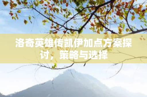 洛奇英雄传凯伊加点方案探讨图片