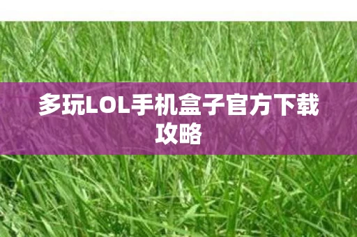 多玩LOL手机盒子官方下载攻略图片