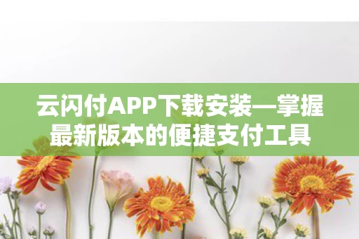 掌握最新版本的便捷支付工具图片