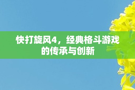 经典格斗游戏的传承与创新图片