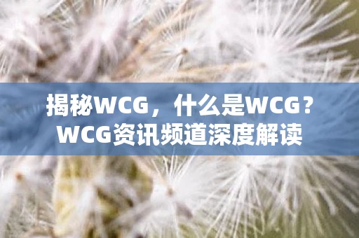 WCG资讯频道深度解读图片