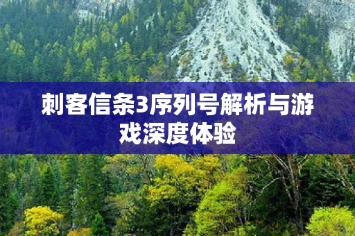 刺客信条3序列号解析与游戏深度体验图片