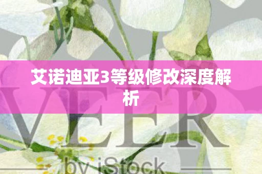 艾诺迪亚3等级修改深度解析图片