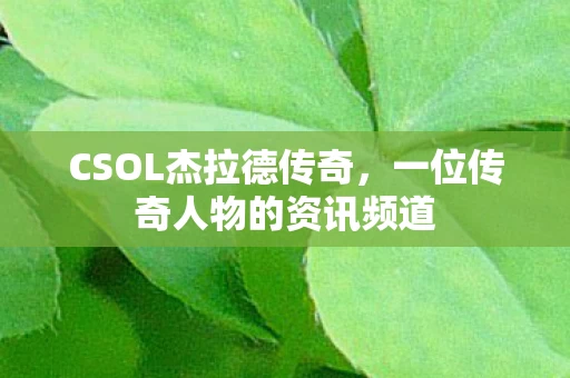 一位传奇人物的资讯频道图片