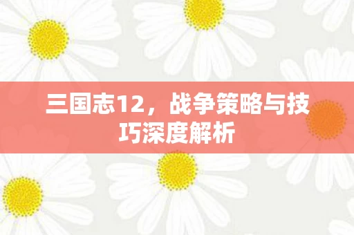 战争策略与技巧深度解析图片