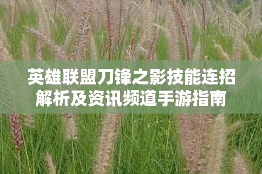 英雄联盟刀锋之影技能连招解析及资讯频道手游指南图片