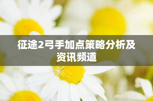 征途2弓手加点策略分析及资讯频道图片