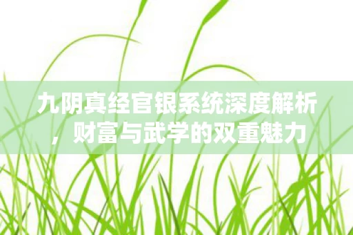九阴真经官银系统深度解析图片