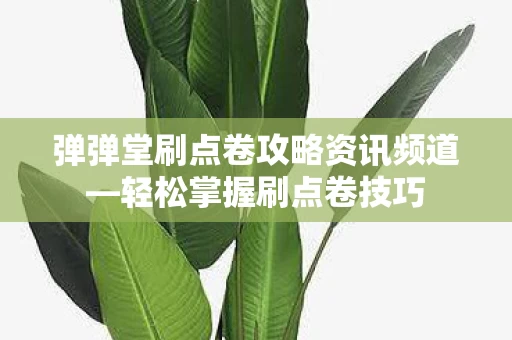 弹弹堂刷点卷攻略资讯频道图片