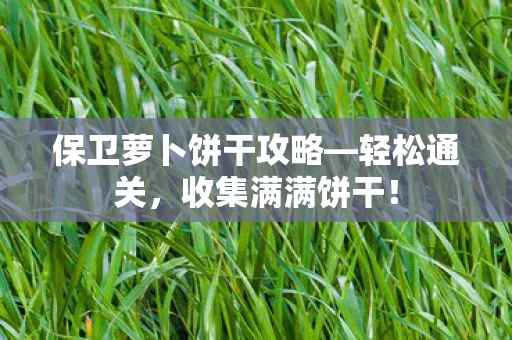 保卫萝卜饼干攻略图片