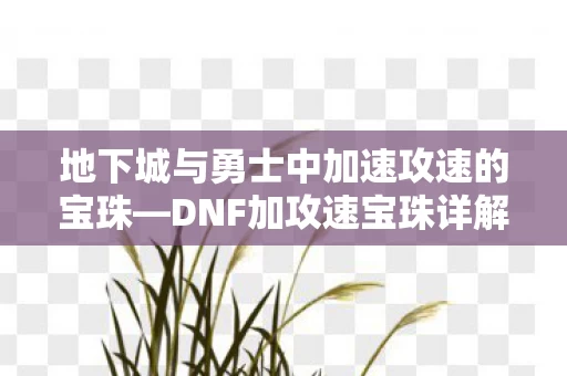 地下城与勇士中加速攻速的宝珠图片
