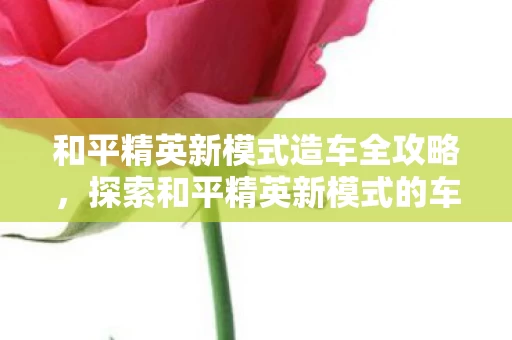 探索和平精英新模式的车辆制造技巧图片