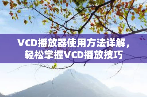 VCD播放器使用方法详解图片