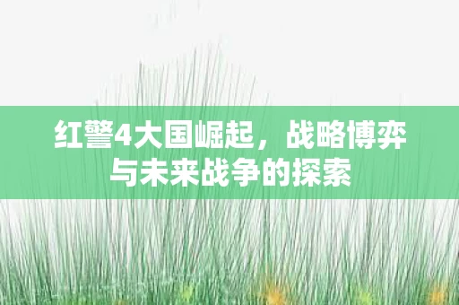 战略博弈与未来战争的探索图片