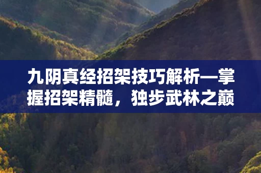 九阴真经招架技巧解析图片
