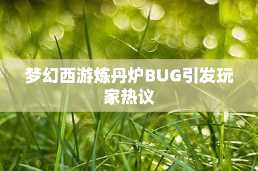 梦幻西游炼丹炉BUG引发玩家热议图片